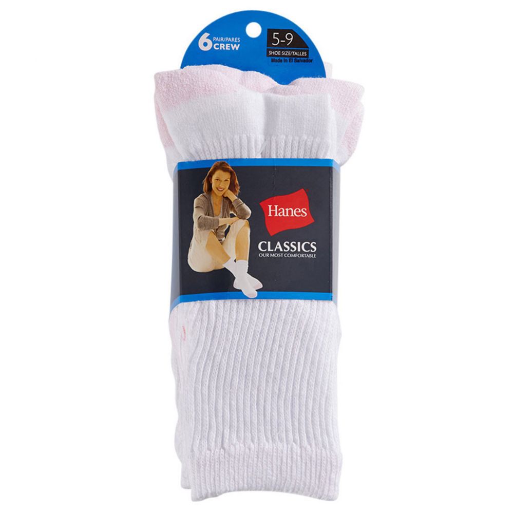 Hanes Womens Crew Socks Mixed Colors at