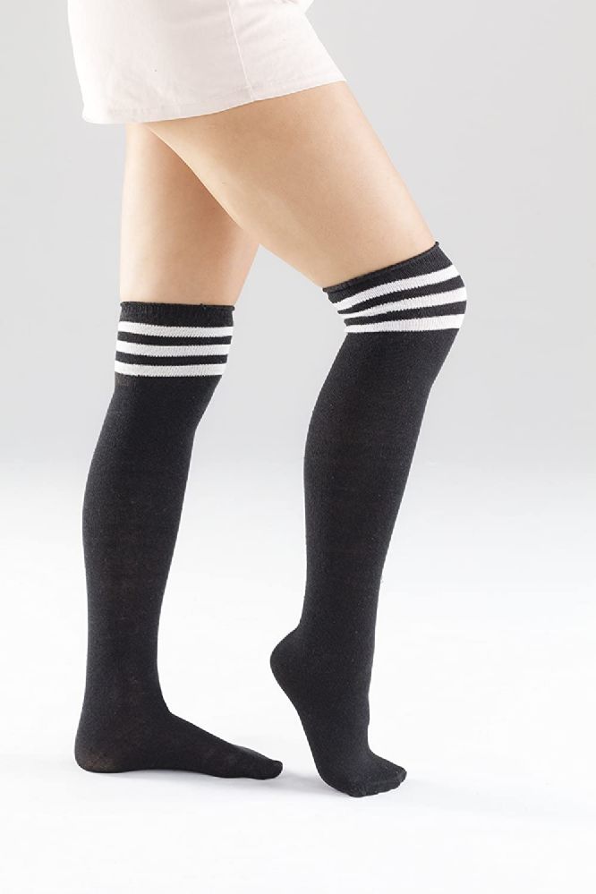 Yacht & Smith Womens Over The Knee Socks Referee Style 