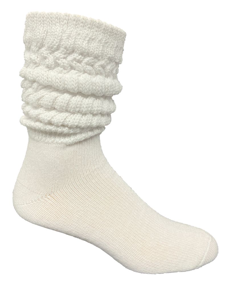 Yacht & Smith Mens Heavy Cotton Slouch Socks, Solid White 24 pack at