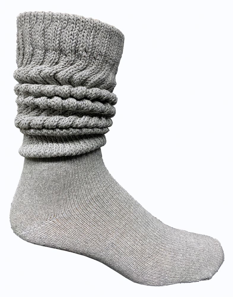 Yacht & Smith Mens Heavy Cotton Slouch Socks, Solid Heather Gray 36 ...