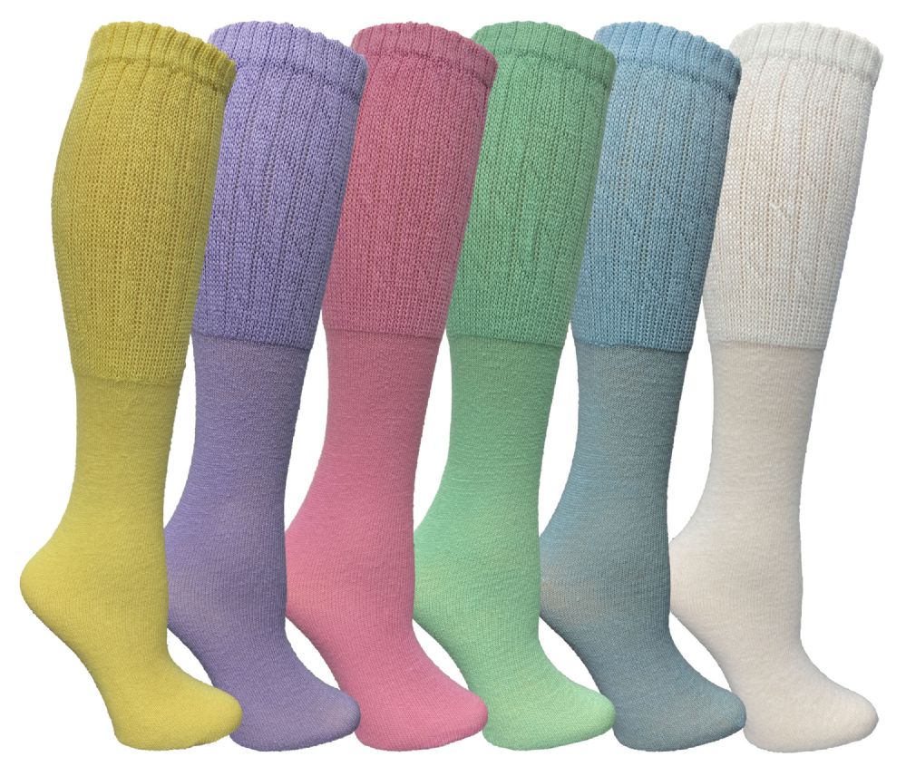 Yacht & Smith Women's Slouch Socks Size 9-11 Assorted Pastel Color Boot Socks 6 pack - at ...
