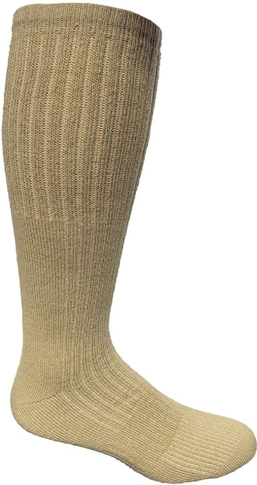 Mens Military Grade Thick Padded Terry Lined Cotton Socks, Ribbed, Dry