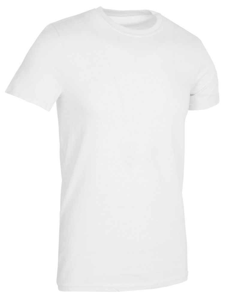 Mens White Cotton Crew Neck T Shirt Size Small - at - socksinbulk.com ...