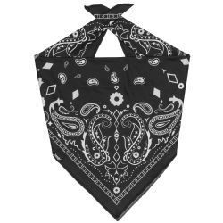 Yacht & Smith 22 X 22 Inch Cotton Bandanna In Black Paisley Free Shipping