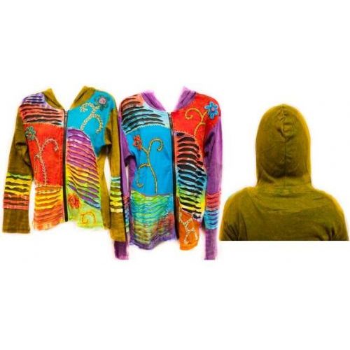 Patchwork Cotton Handmade Nepal Jackets With Flower 12 pack at