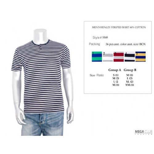 mens henley striped shirt 60 cotton in size chart b only henleys size chart