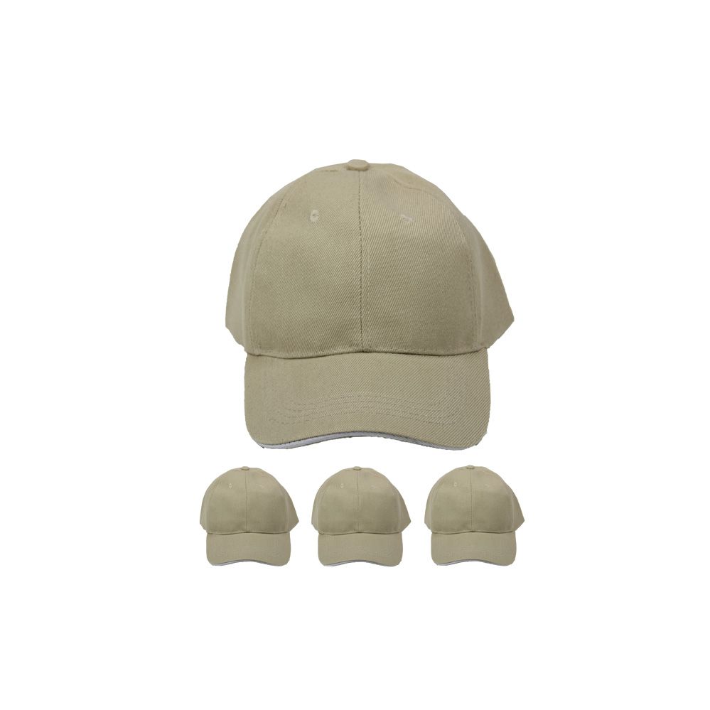 All Cream Baseball Cap With Velcro Strap 24 pack at