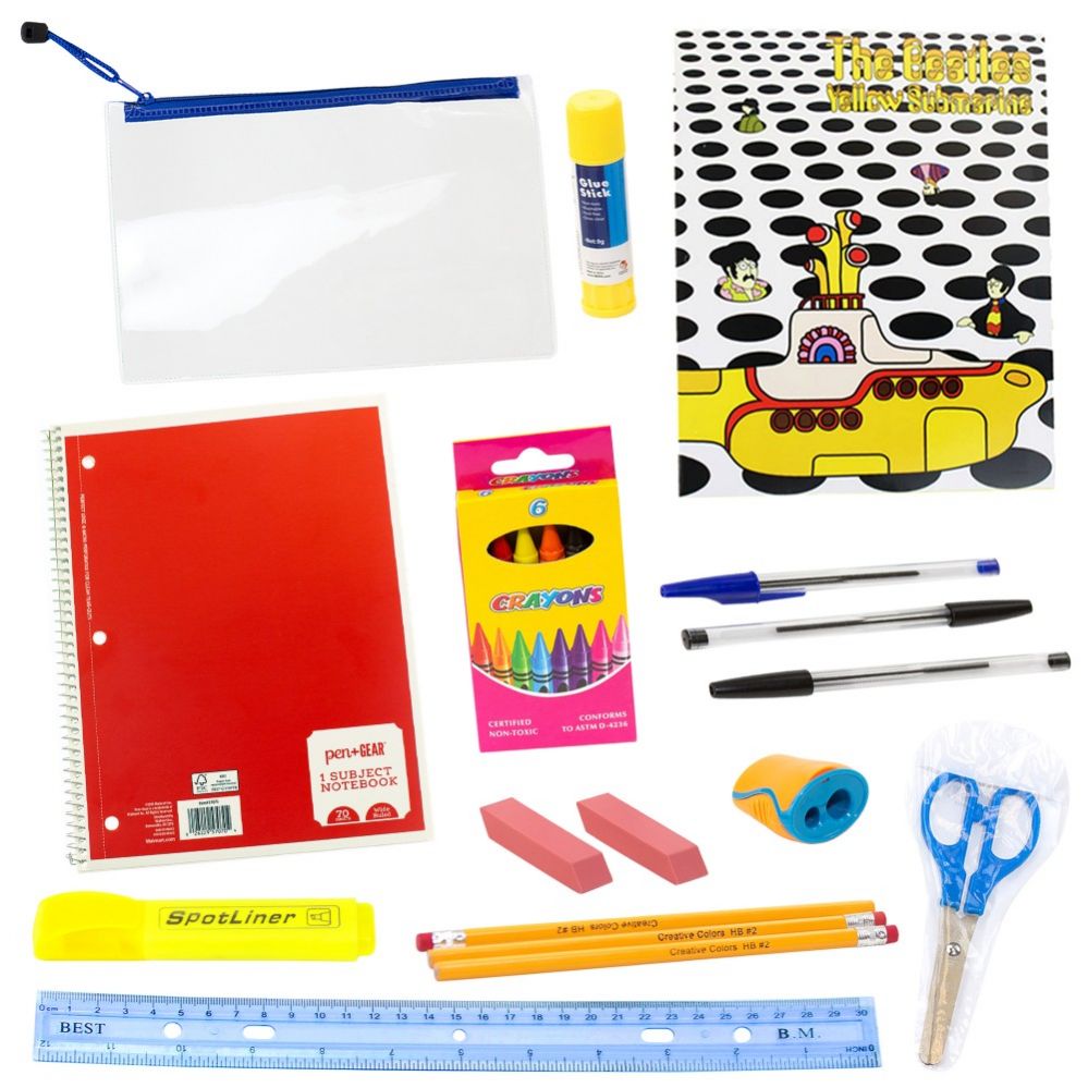 20 Piece Wholesale Kids School Supplies Kit 24 pack at socksinbulk