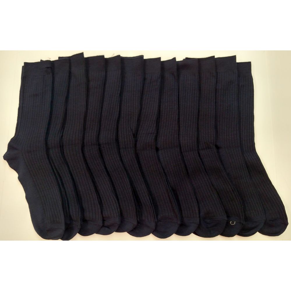Boys Navy Ribbed Dress Socks, Size 9-11 120 pack - at - socksinbulk.com ...
