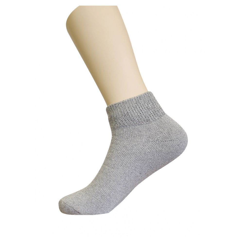 Men's Diabetic Ankle Socks Gray Size 10-13 120 pack - at - socksinbulk