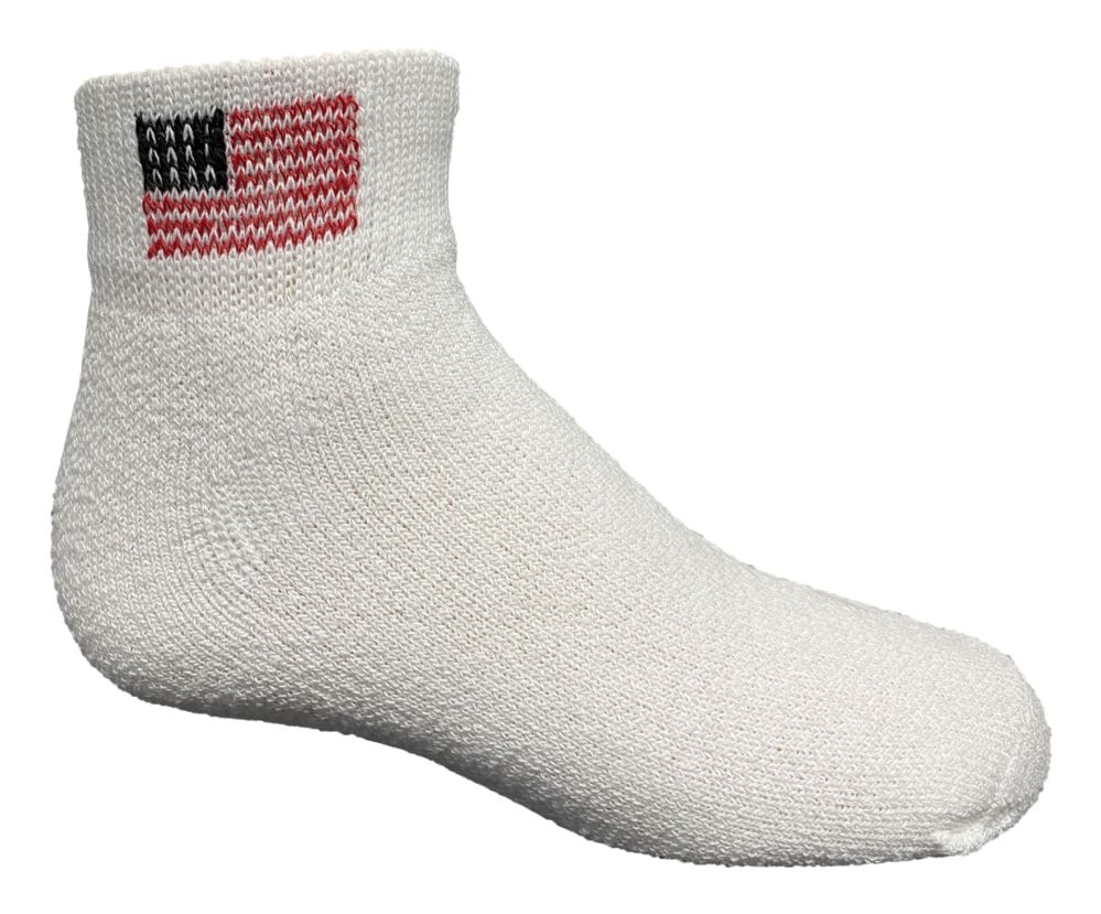 Yacht & Smith Kids USA American Flag White Low Cut Ankle Socks, Size 6