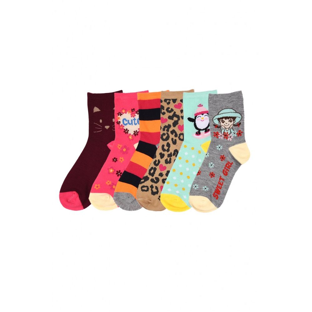 Little Girls Cute Printed Crew Socks 288 pack at