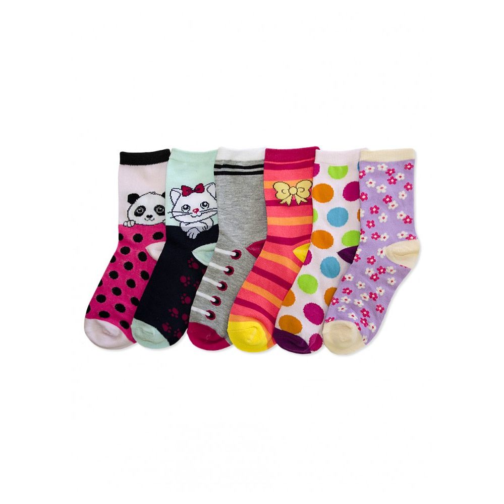 Little Girls Colorful Printed Crew Socks 288 pack at