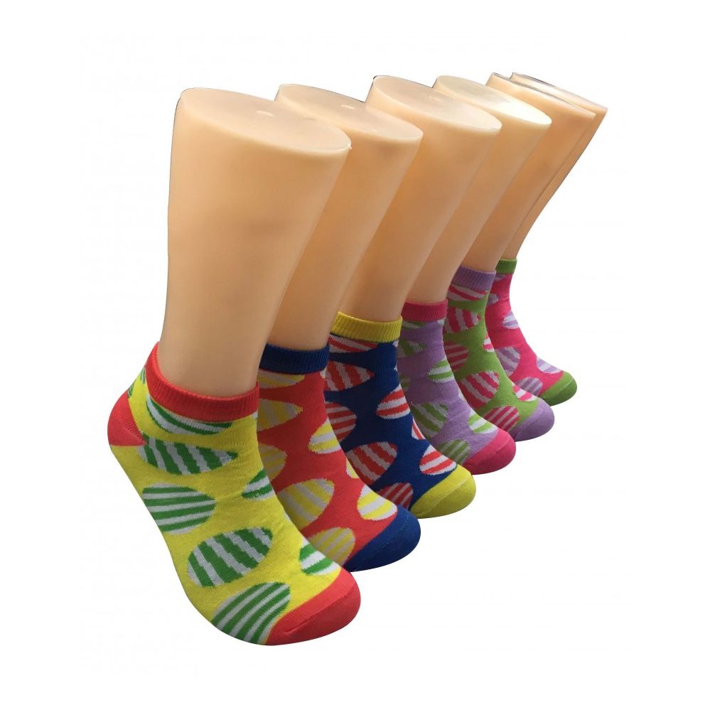 Women's Bright Patterned Low Cut Ankle Socks 480 pack at