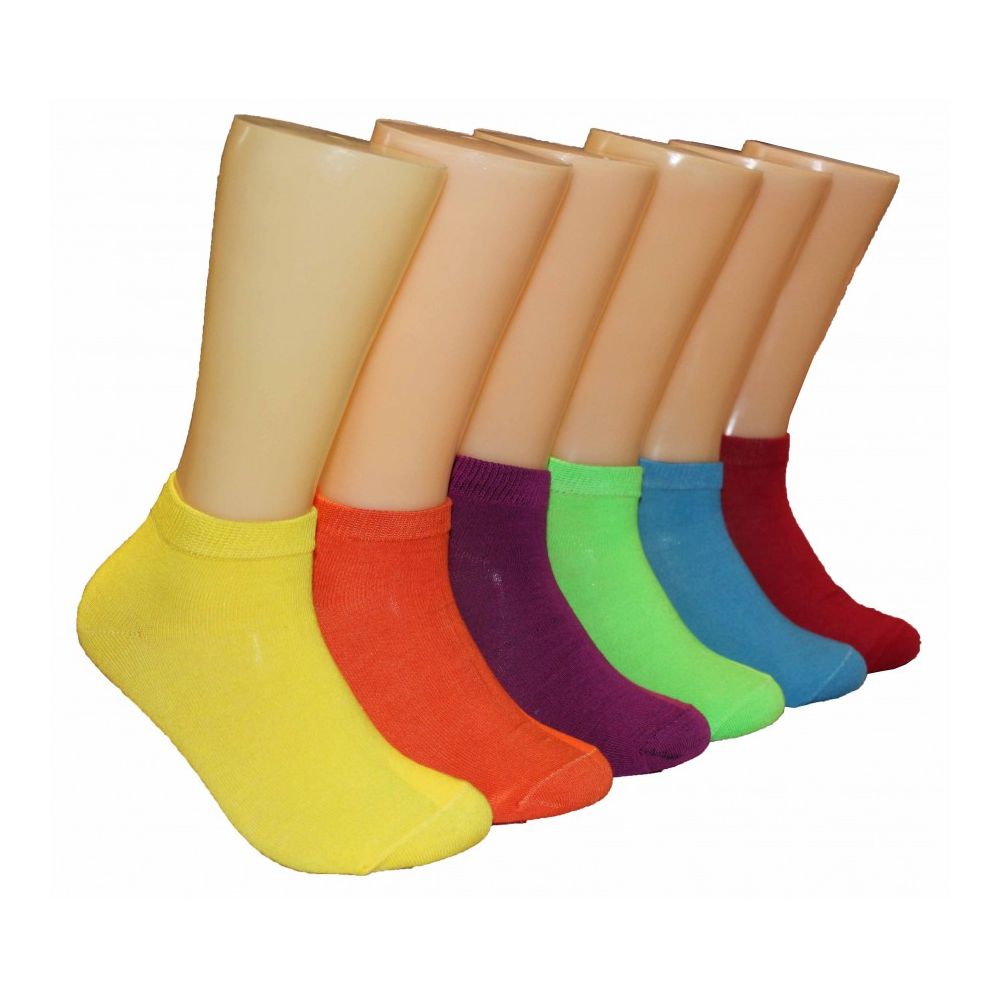 Womens Bright Color Solid Low Cut Ankle Socks 480 Pack At 