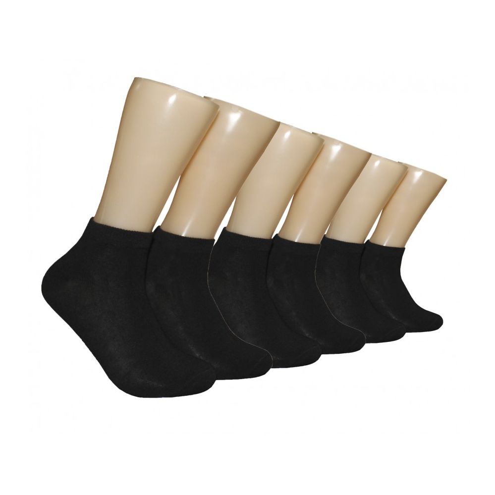 Women's Solid Black Low Cut Ankle Socks 480 pack at