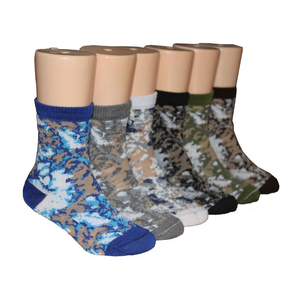 Boys Assorted Camo Crew Socks 480 pack at