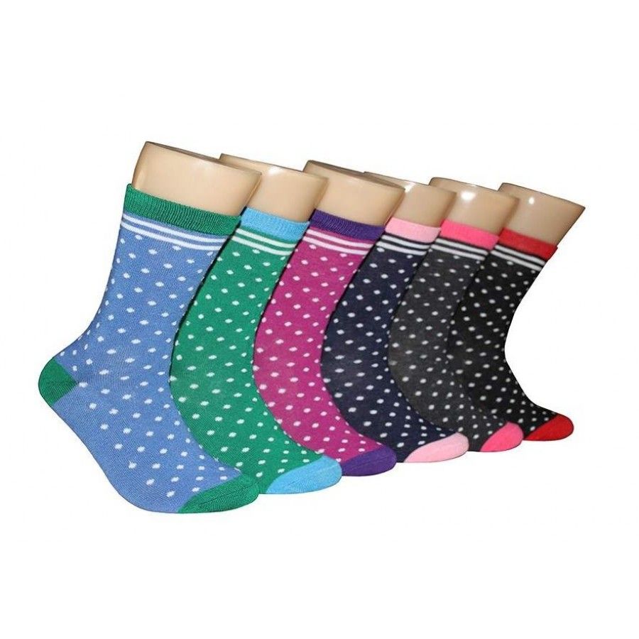 Women's Polka Dot Crew Socks 360 pack at