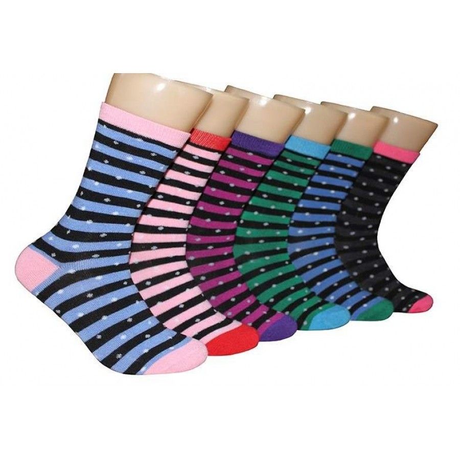 Women's Striped Crew Socks 360 pack at
