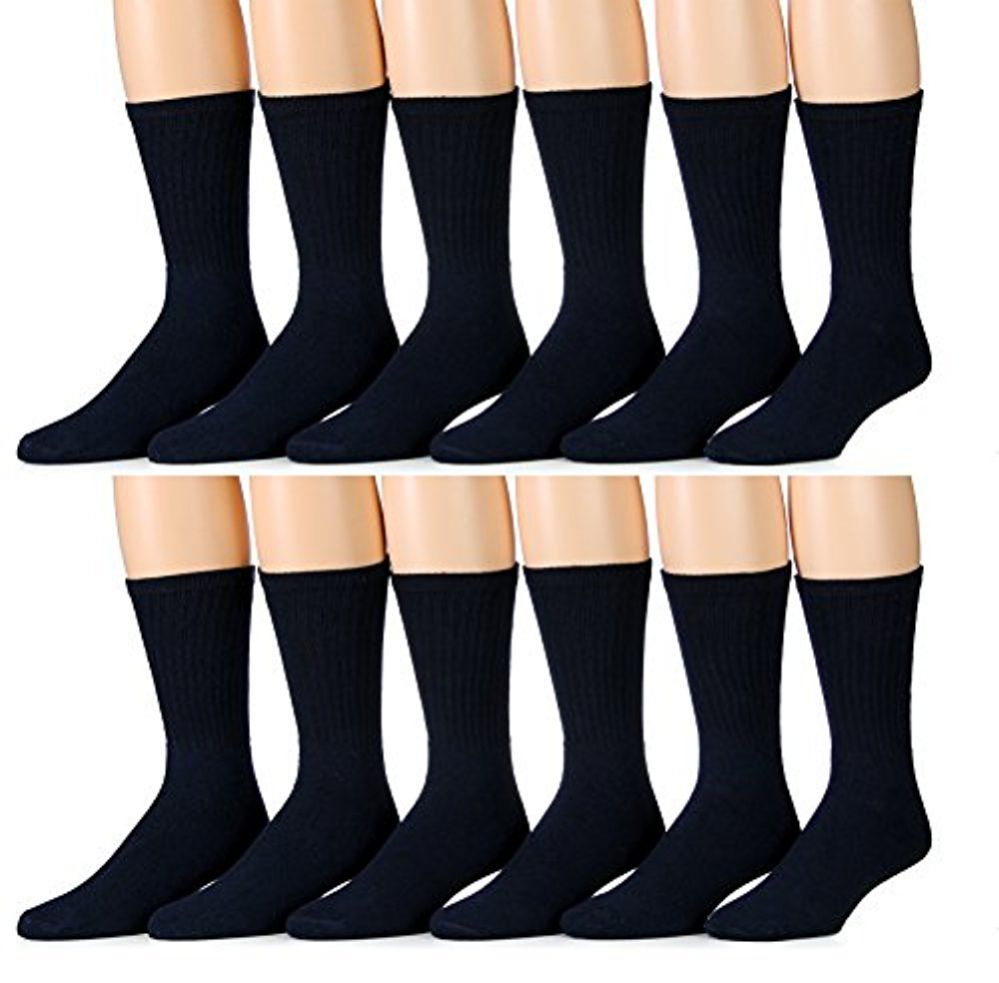 6 Pair Of SOCKSNBULK Mens White Diabetic Neuropathy Socks, Edema, Loose