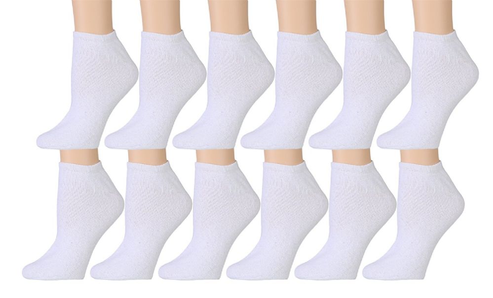 Yacht & Smith Women's Cotton Ankle Socks White Size 9-11 12 pack - at ...