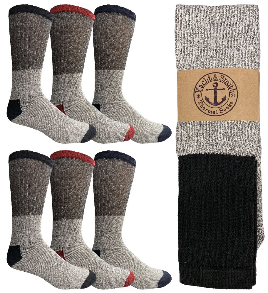 Yacht & Smith Men's Winter Thermal Tube Socks Size 1013 120 pack at