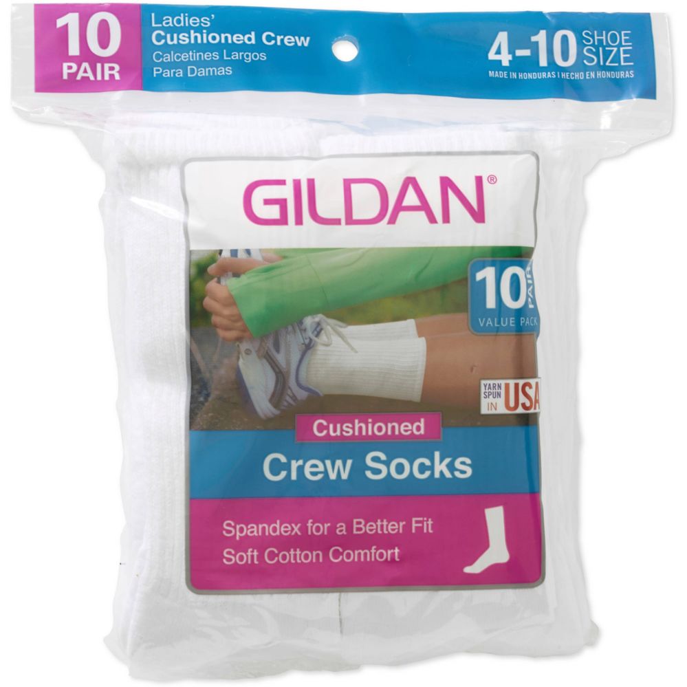 GILDAN Womens Crew Socks Size 911 180 pack at