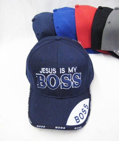 Jesus Is My Boss Baseball Cap 36 pack - at - socksinbulk.com