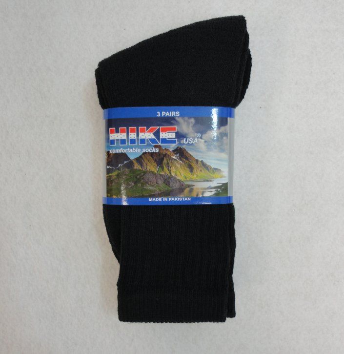 Mens Size 1013 Black Crew Socks 72 pack at