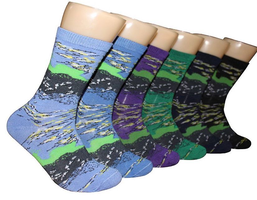 Women's Novelty Crew Socks Cloud Print Size 911 360 pack at