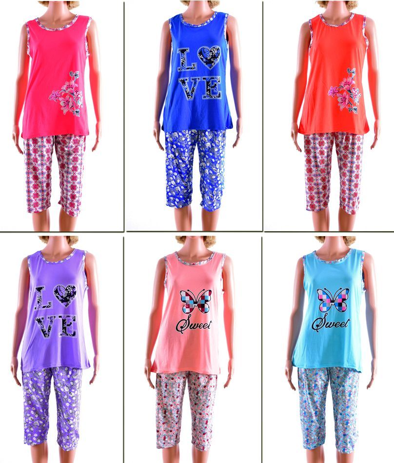 Women's Pajama Set Assorted Prints Sizes MediuMXxl at