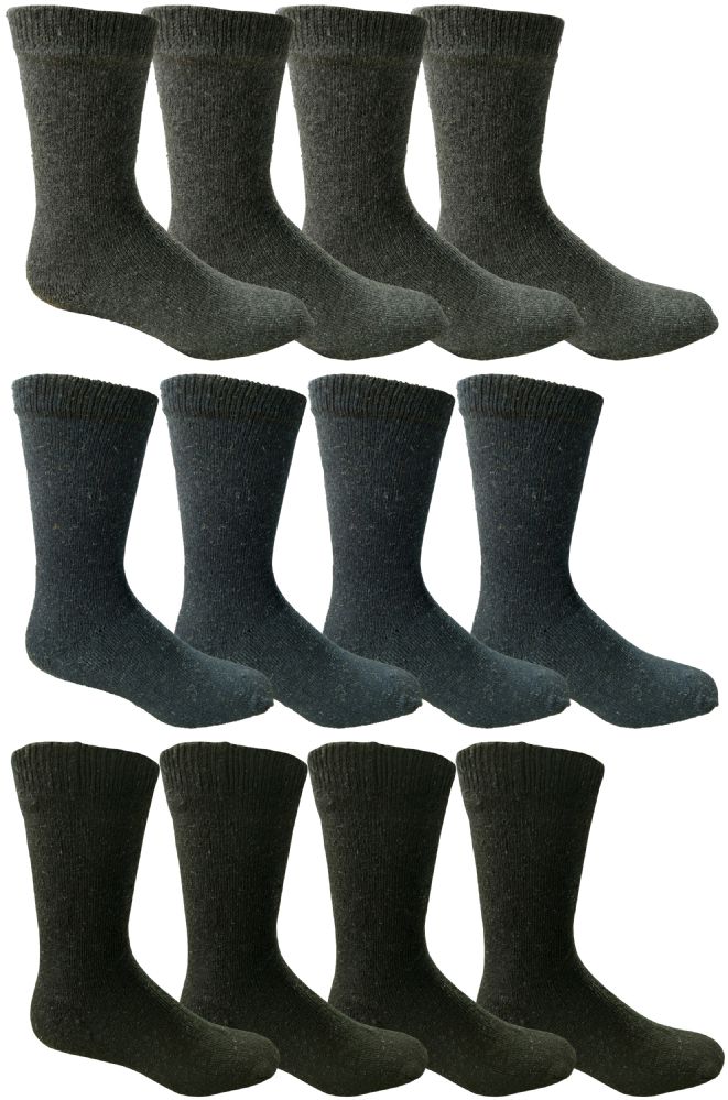 Yacht & Smith Men's Thermal Crew Socks, Cold Weather Thick Boot Socks Size 1013 12 pack at
