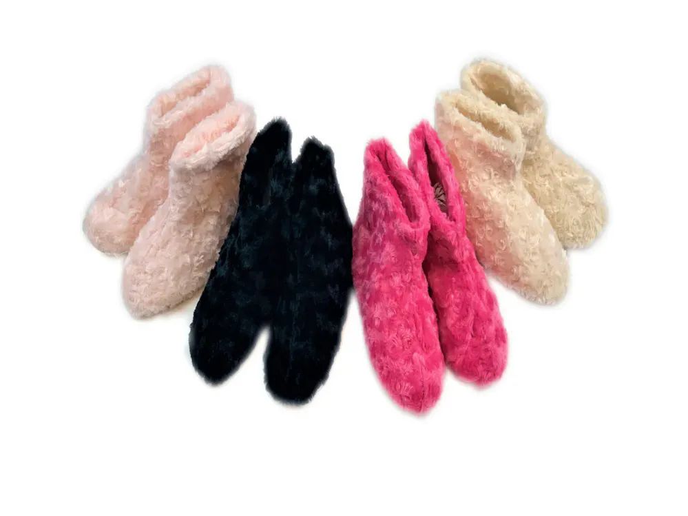 women's fuzzy slipper booties