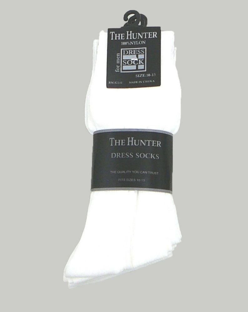 Mens White 100 Nylon Dress Socks, Classic Nylon Dress Socks 120 pack