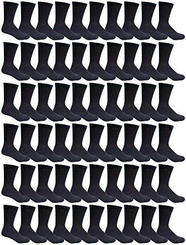 Black SOCKSNBULK 60 Pairs of Kids Crew Socks Soft Sports Socks In Bulk Packs,
