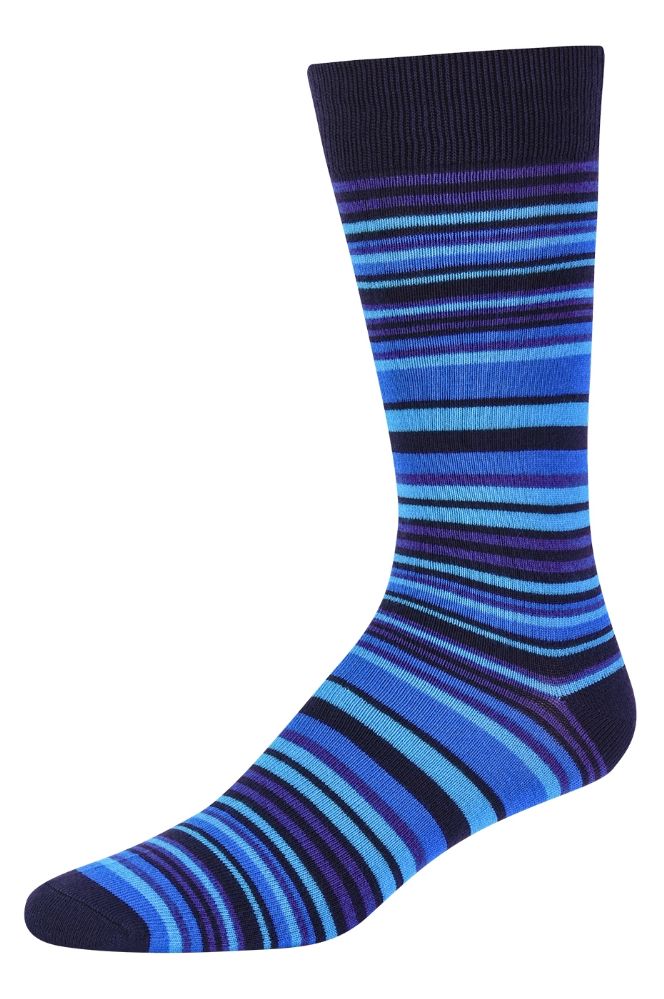 Men's Bamboo Nylon Spandex Crew Dress Socks In Blue 120 pack at