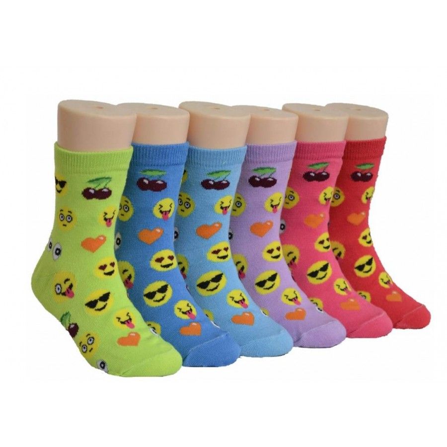 Girls Emoji Crew Socks 480 pack at