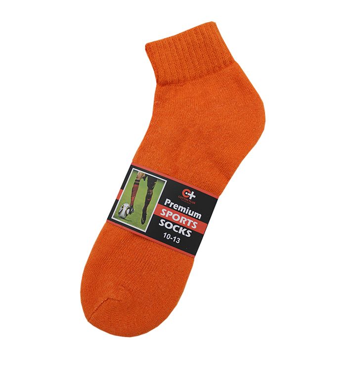 Women's Orange Cotton Ankle Sock, Size 911 at