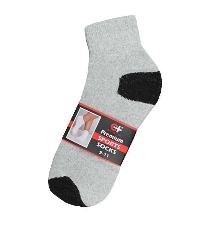 Women's Heather Grey With Black Heel & Toe Ankle Sock, Size 9-11 - at ...