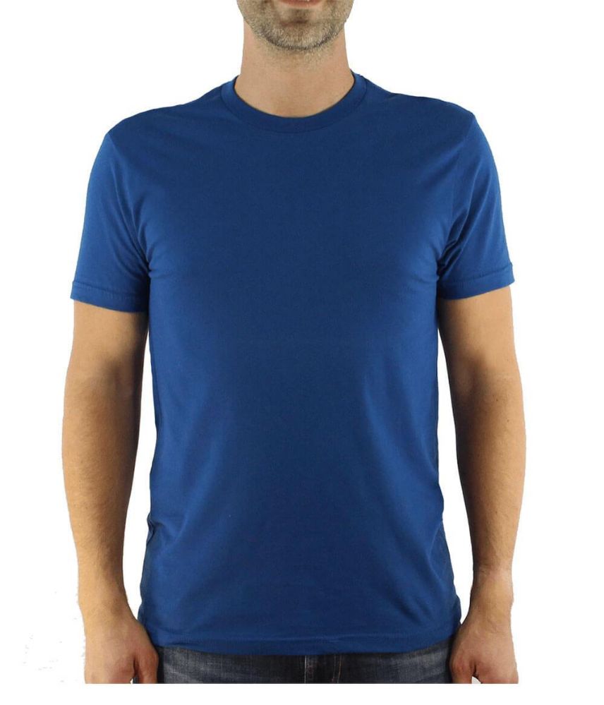Mens Cotton Crew Neck Short Sleeve T-Shirts Royal Blue Color Bulk Pack ...