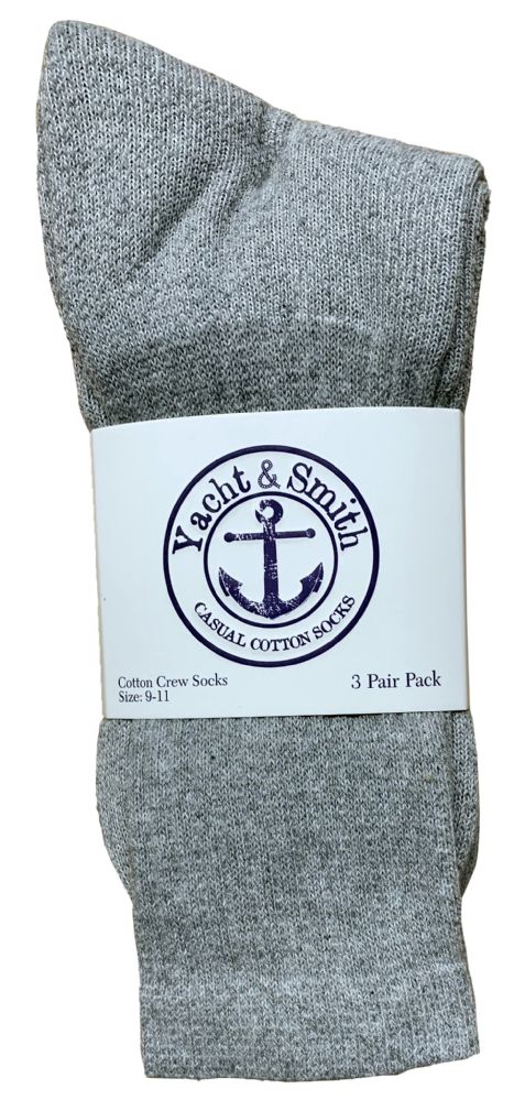 White/Gray Crew Socks 3 Pair Men's or Women's Size 9-11 Made In The USA!! White/Gray Crew Socks 3 Pair Men's or Women's Size 9-11 Made In The USA!!