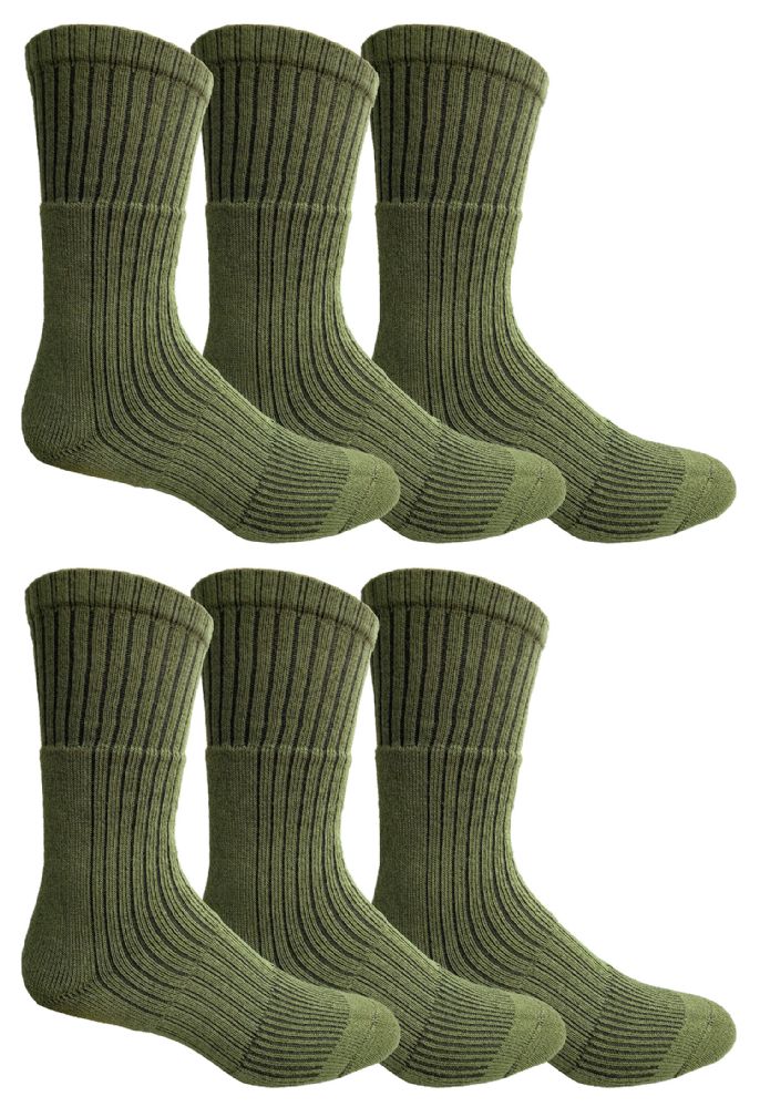 Yacht & Smith Military Grade Wick Dry Crew Socks ,heavy Duty Boot Sock, Army Green at
