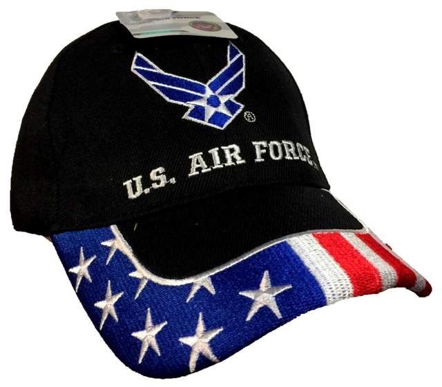 Licensed US Air Force Hat with USA on Brim Embroideried 12 pack at