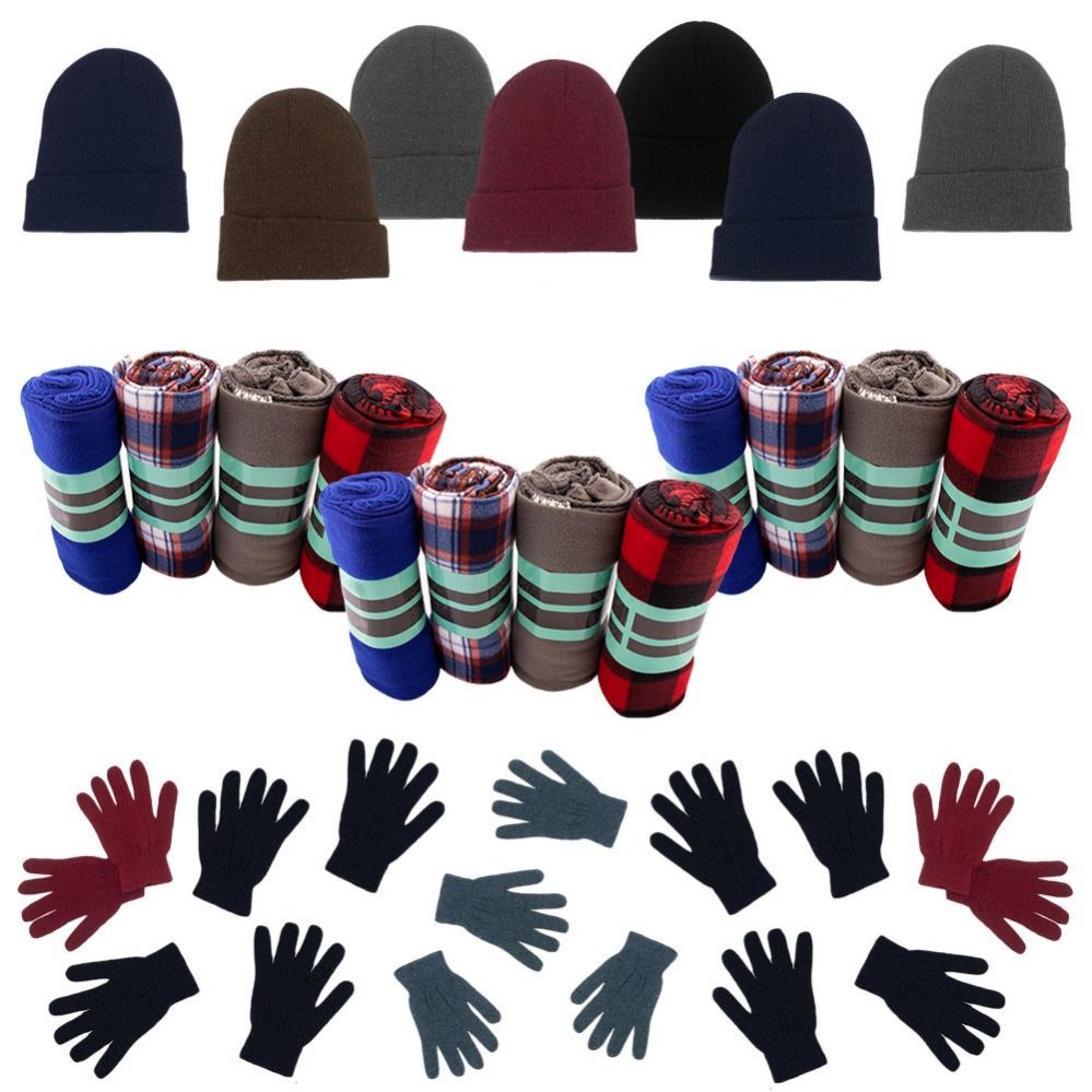 Homeless Care Package Supplies Bulk Case of 12 Glove Pairs, 12 Winter