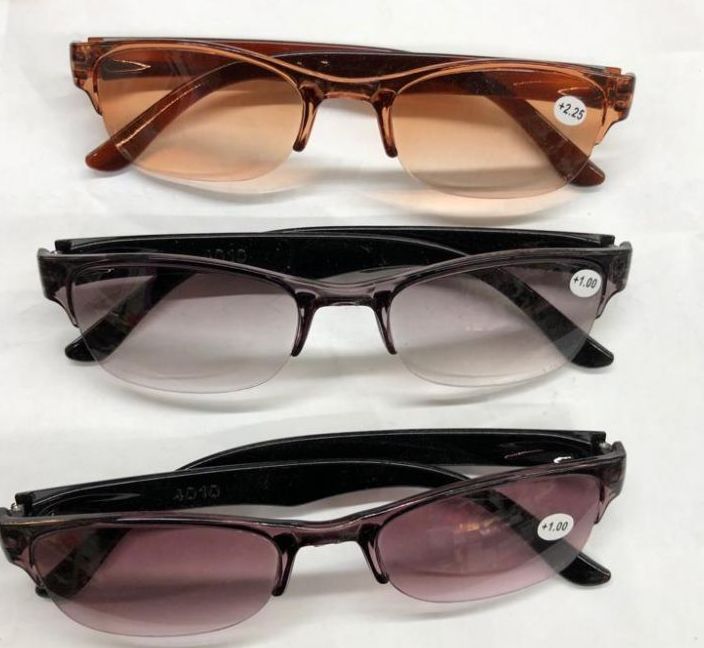 Assorted Colors And Power Lens Plastic Rimless Tinted Reading Glasses