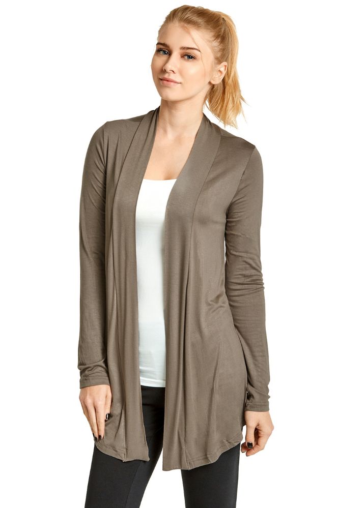 ET TU LADIES RAYON CARDIGAN IN TAUPE 124 pack at