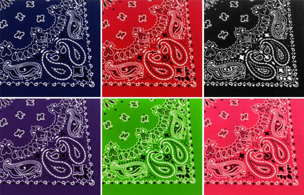 Assorted Cotton Bandana Mixed Prints, Mixed Colors at socksinbulk