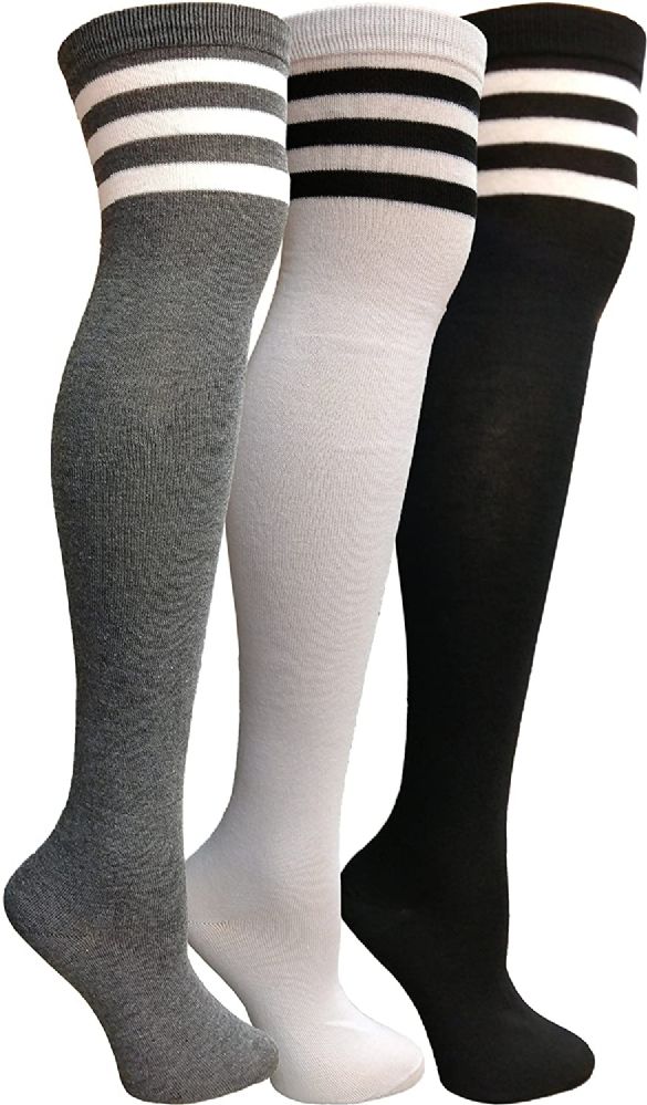 high knee socks black