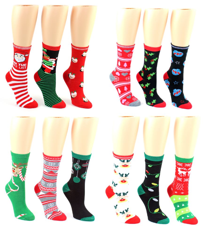 Christmas Crew Socks Size 911 24 pack at