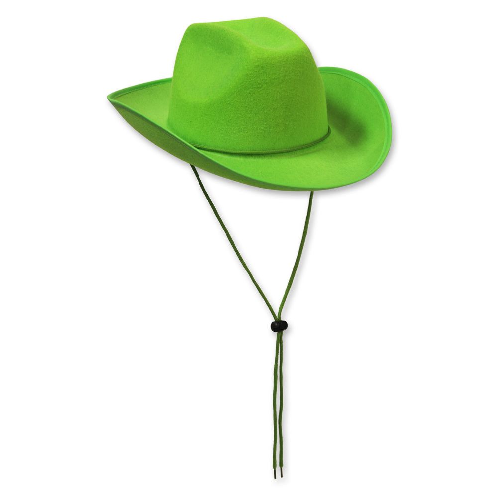 Felt Cowboy Hat lt green; one size fits most 6 pack at socksinbulk